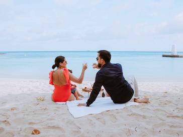 Romantic beach moments in Aruba
